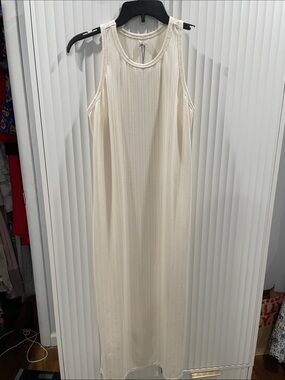 CALIA by Carrie Underwood Cream Ribbed Midi Dress